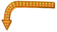 Neon Sign Orange Arrow