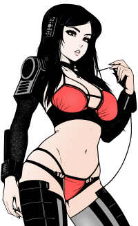 Cyberpunk Woman in Bikini - Colour Remix