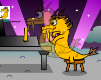 Chinese Dragon Playing a Piano