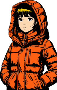 Kid in parka (colour)