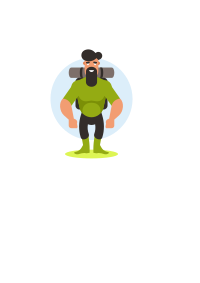 Traveler with backpack vector