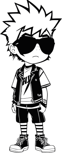 Punk boy in sunglasses