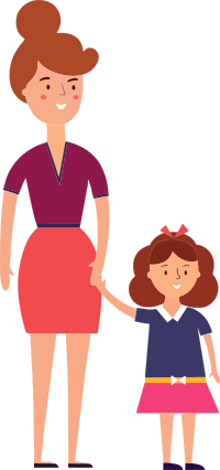 Mother And Daughter By Linnaea Mallette Vectorized