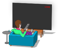 Modern man and his big TV SCREEN