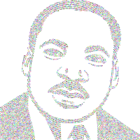 Martin Luther King Portrait Generated With The Help Of AI Dots Colorful