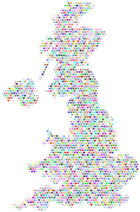 United Kingdom Love And Peace Colorful