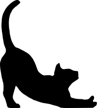 Stretching Cat 3D Silhouette