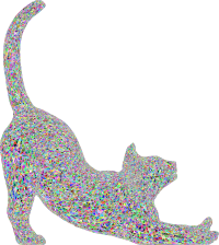 Stretching Cat 3D Colorful
