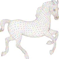 Horse Low Poly 3D Wireframe Polyprismatic
