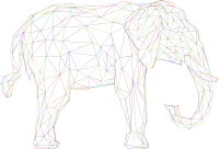 Elephant 3D Profile Wireframe Polyprismatic