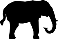 Elephant 3D Profile Silhouette