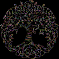Tree 3D Wireframe Chromatic