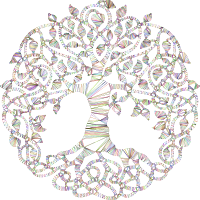 Tree 3D Wireframe Chromatic No BG