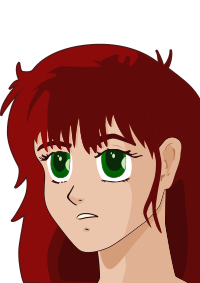Red hair anime girl