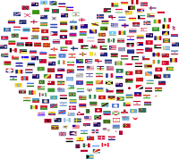 Countries Flags Heart