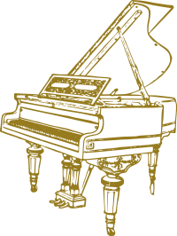 Classic grand piano gold