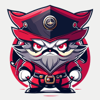 Cute angry animal pirate