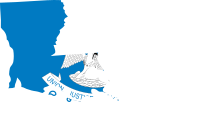 Louisiana State Outline with Flag Background