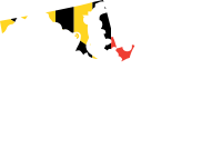 Maryland State Outline with Flag Background