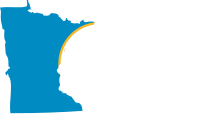 Minnesota State Outline with Flag Background 