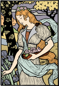 French Lady with Flowers