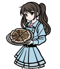 Anime Girl with Pizza