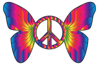 Groovy Peace Sign Butterfly - Remix