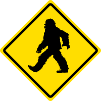 Sasquatch Crossing Caution Sign