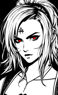 Vampire with glowing eyes