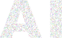 AI Typography Binary Colorful
