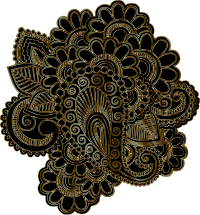 Henna Tattoo Revised Line Art Gold