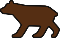 Bear Vector Shape Outlined Darker