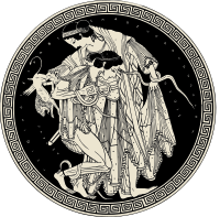 Peleus tries to subdue the Nereid Thetis