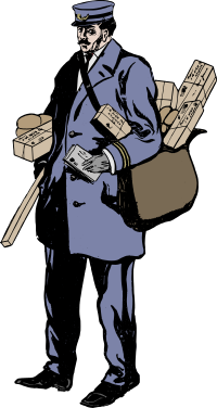 Mail Carrier Standing - Colour Remix