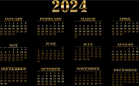 2024 Calendar Gold