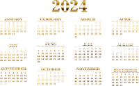 2024 Calendar Gold No BG