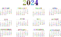 2024 Calendar Chromatic No BG