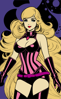 Retro cartoon space woman – Colour Remix