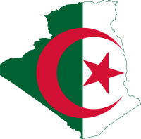 Flag map of Algeria خريطة وعلم الجزائر