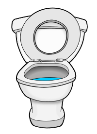 Clean toilet with seat up - REMIX