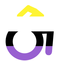 Disabled wheelchair non-binary pride flag black border 