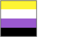 Non-binary pride flag with grey grooved border 