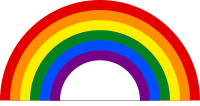 Rainbow semicircle LGBT+ pride flag half moon 