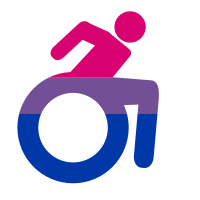 Bisexual wheelchair pride lag transparent 