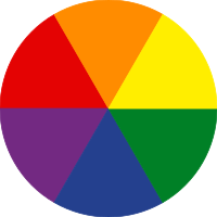 Rainbow gay pride pie chart rotated 6 pieces 60 degrees 