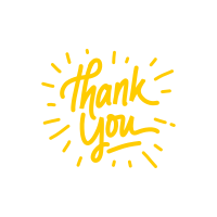 Thank you card yellow script 