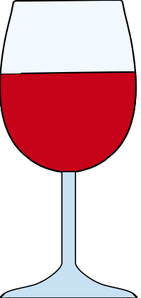 Wine glass red half full