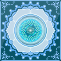 Mandala Flower with Dots in the center - Blue Color