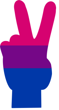 bisexual peace v-sign hand symbol