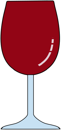 Wine glass full red overflowing 